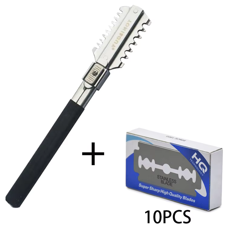Men'S Grooming Tape - Double-Edge Shaving Haircut Razor Knife Blades