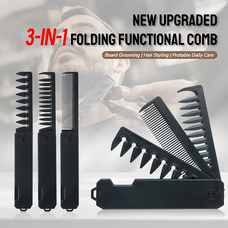 3-in-1 Folding Beard Comb for  - огляд і ціна Mens Grooming Box