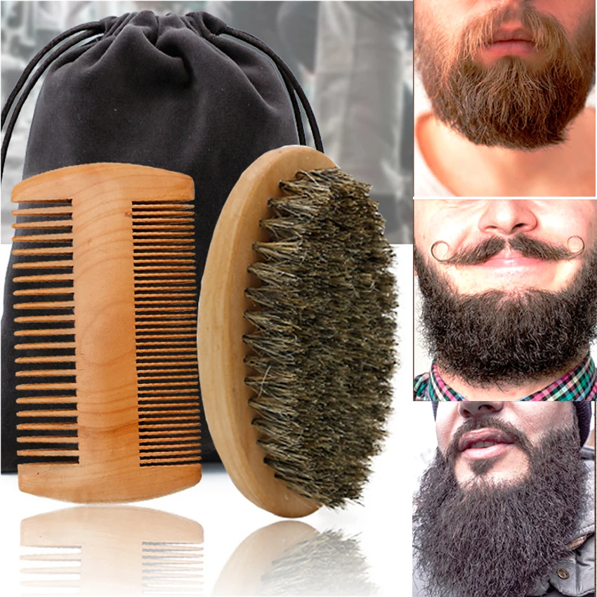 Soft Boar Bristle Wood Beard B - огляд і ціна Shaving Brush Set
