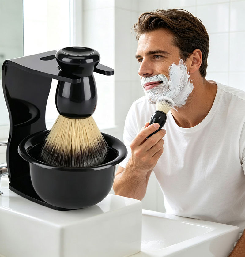 Shaving Brush Set with Stand 3 - огляд і ціна Shaving Brush Set